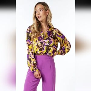 Esqualo Sarai Floral Blouse Size 4